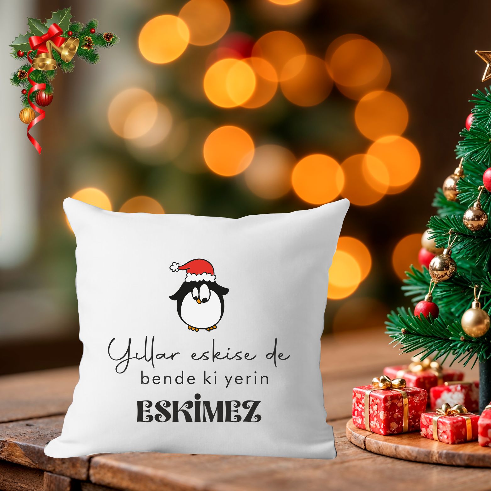 Baskılı Yılbaşı Kırlent